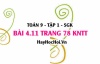 Bài 4.11 trang 78 Toán 9 tập 1 Kết nối tri thức